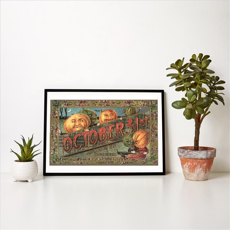 October 212 Vintage October 31st Greetings Vintage Image, Halloween HW-212 – Found ...
