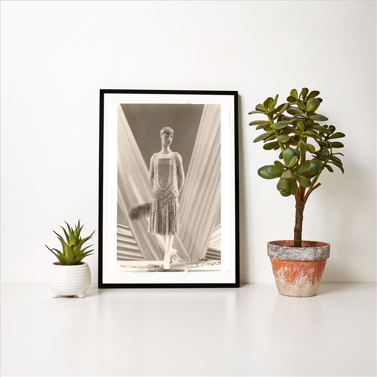 Twenties Female Mannequin in Flapper Dress Vintage Image, Fashion