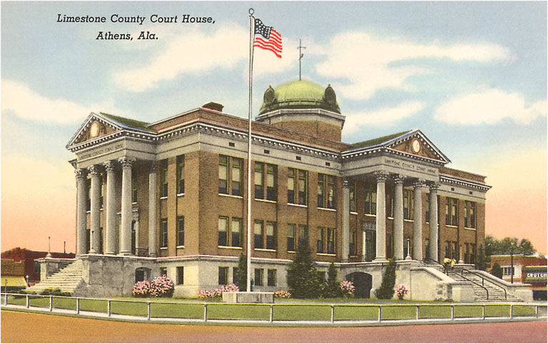 Athens Al Limestone County Courthouse, Athens Vintage Image, Alabama AL-24 ...